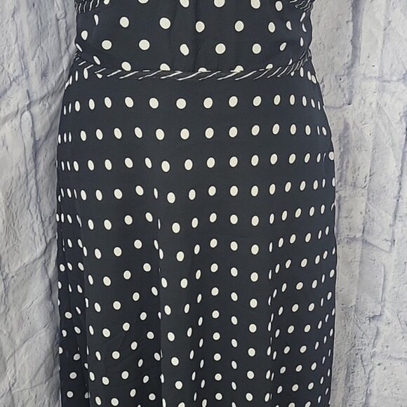 Jonathan Martin Black and White Polka Dot Midi Dress - Picture 3 of 10